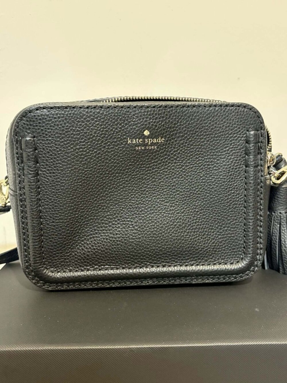 Kate Spade Black Pebbled Leather Crossbody Bag